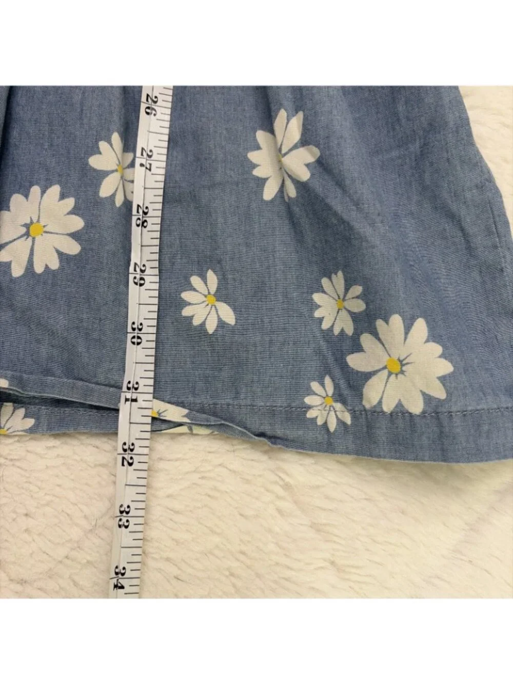 Carters Kid 14 Blue Chambray Floral Dress Sundress Boho Priarie